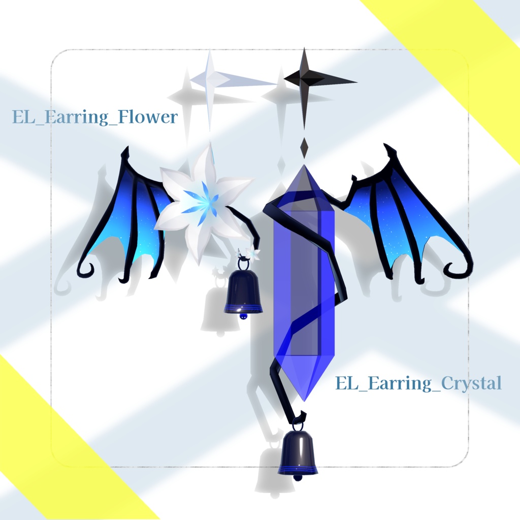 EL_Earring Crystal/Flower 【エルシオン対応】