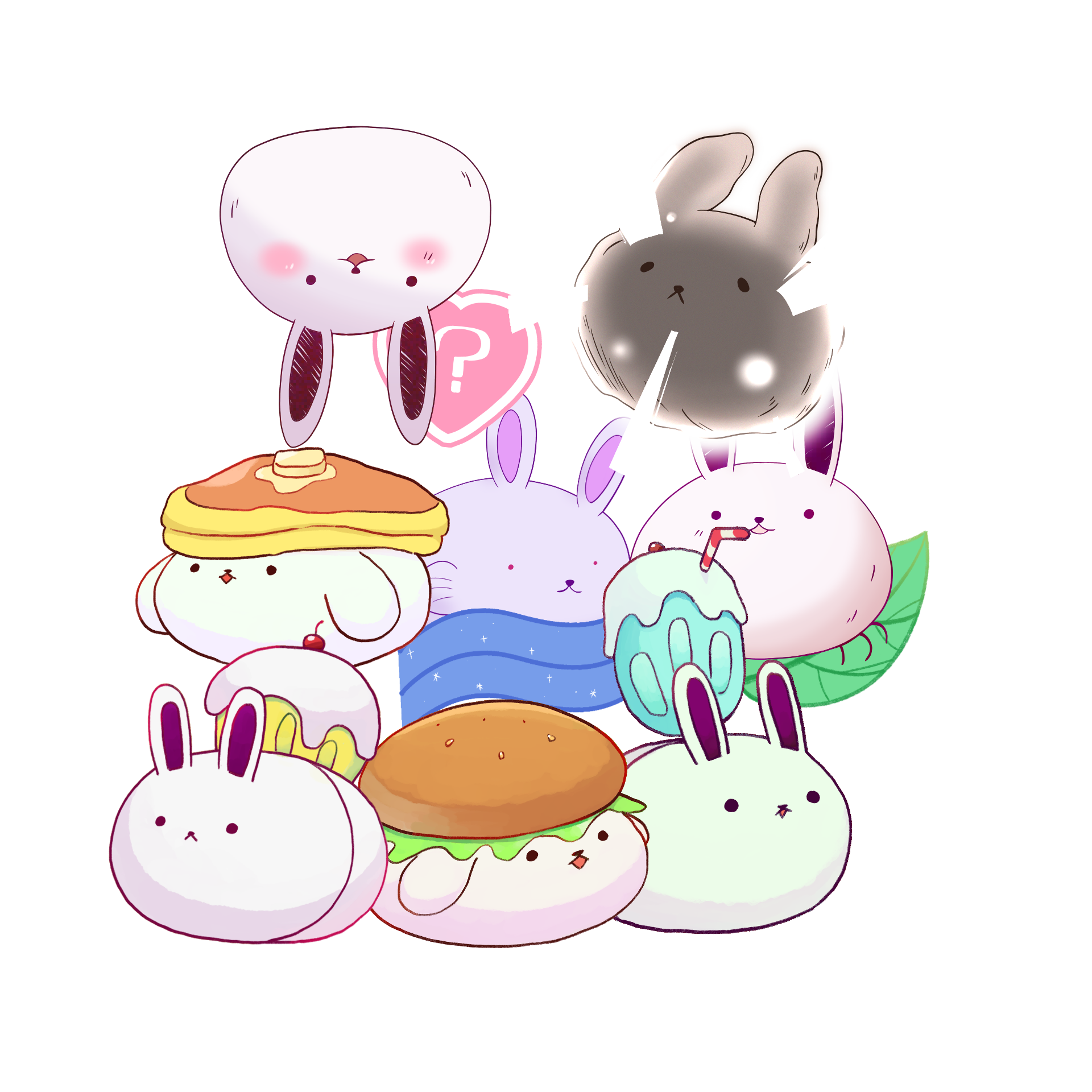 OMORIアクキー　うさぎたち