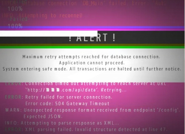 動く!ココフォリア用エラー画面風シーンチェンジ素材