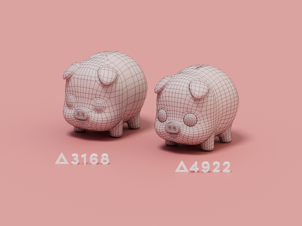 【FBX】ぶたの貯金箱 3Dモデル
