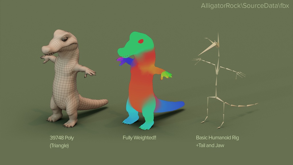 Alligator Rock【VRM】 【FBX】