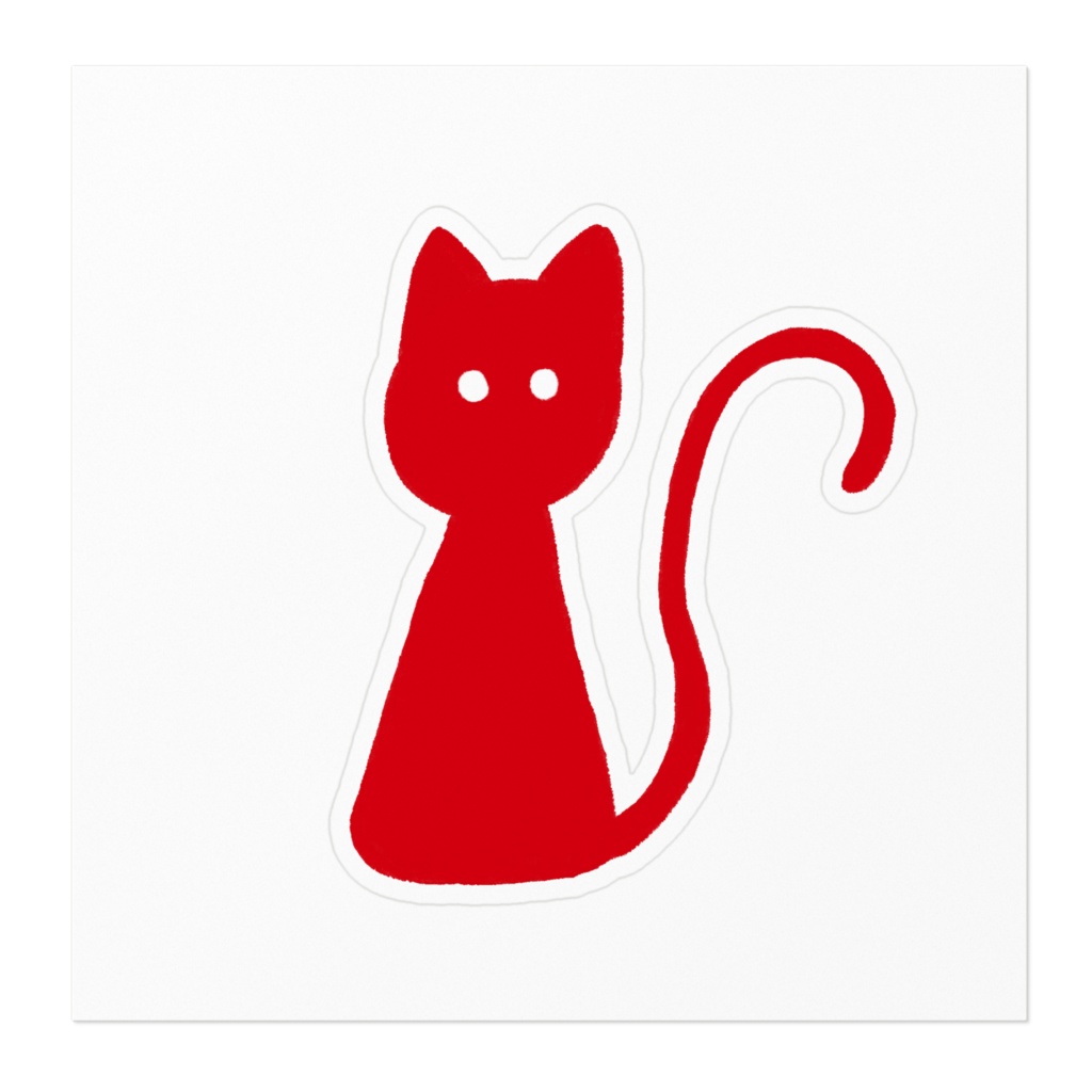 カラフル猫 五色(ステッカー)