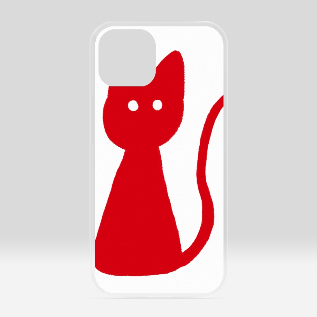 カラフル猫　アカ(iPhoneクリアケース)