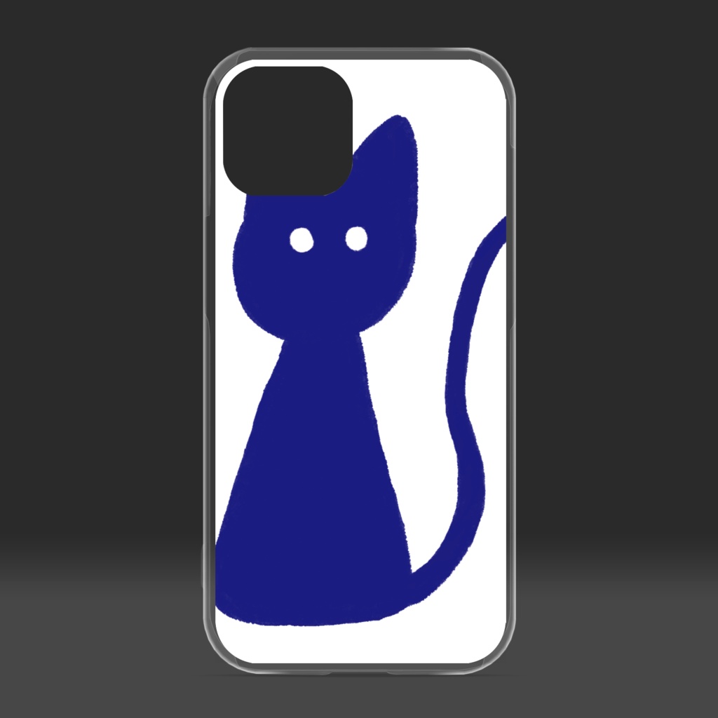 カラフル猫 アオ(iPhoneクリアケース)