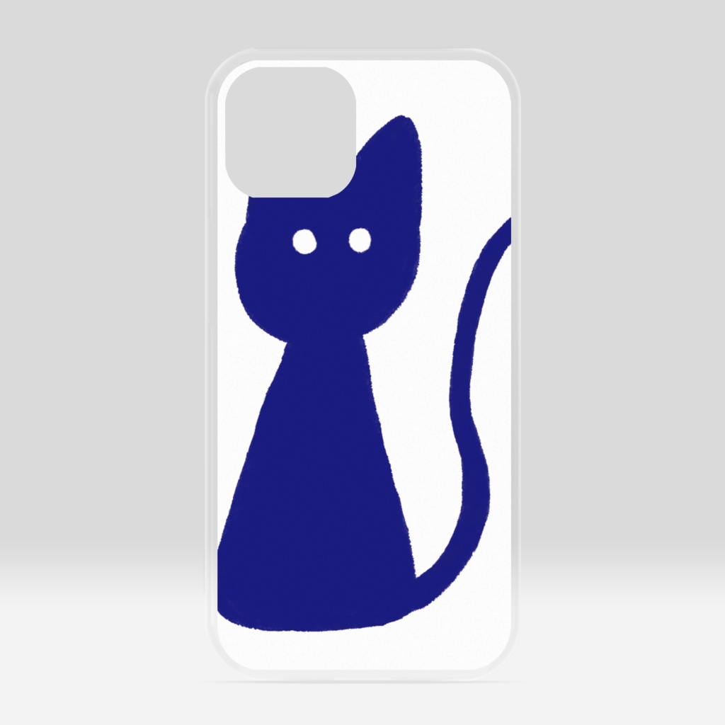 カラフル猫　アオ(iPhoneクリアケース)