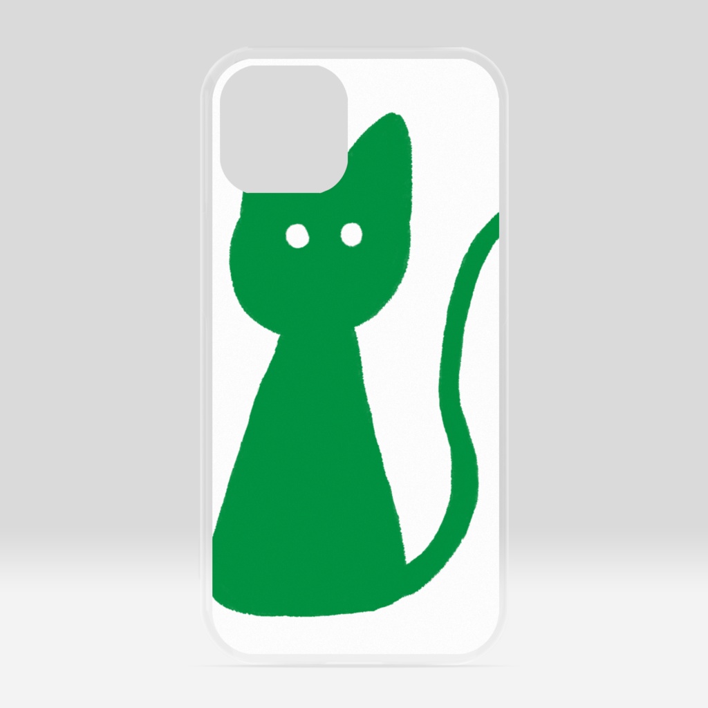カラフル猫 ミドリ(iPhoneクリアケース)