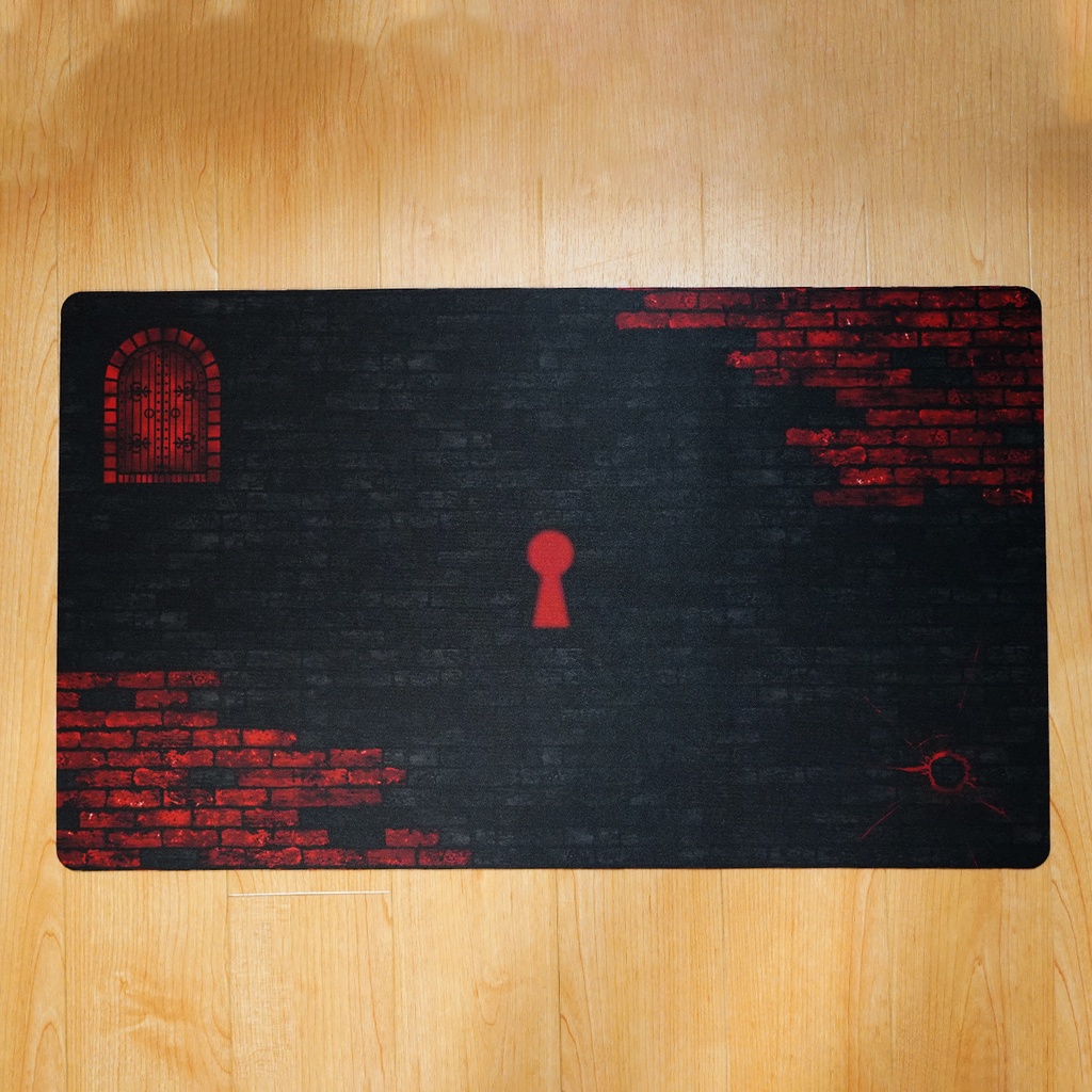 カードゲーム 布ラバー製プレイマット オリジナル 黒赤 610x355mm