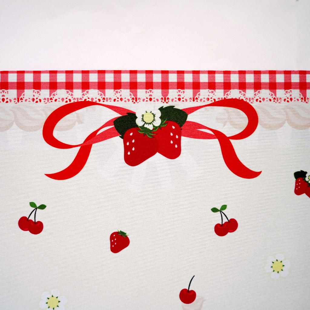 カードゲーム 布ラバー製プレイマット オリジナル 赤チェック(フルーツ×アイス) 610x355mm