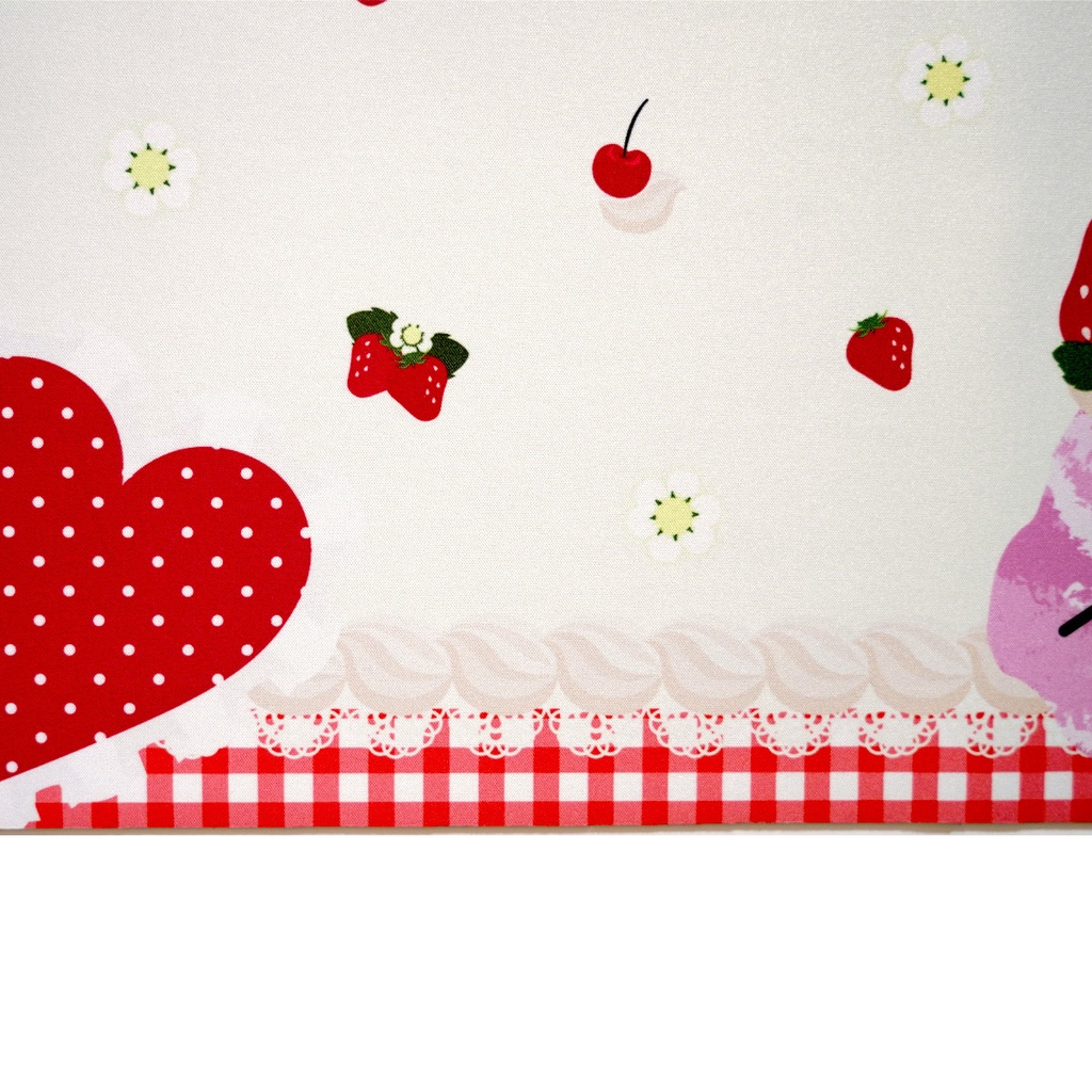 カードゲーム 布ラバー製プレイマット オリジナル 赤チェック(フルーツ×アイス) 610x355mm