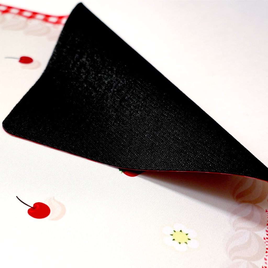 カードゲーム 布ラバー製プレイマット オリジナル 赤チェック(フルーツ×アイス) 610x355mm