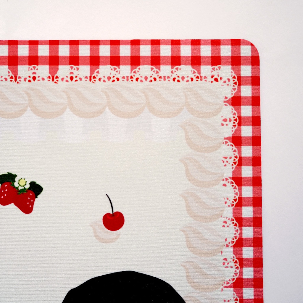 カードゲーム 布ラバー製プレイマット オリジナル 赤チェック(フルーツ×アイス) 610x355mm