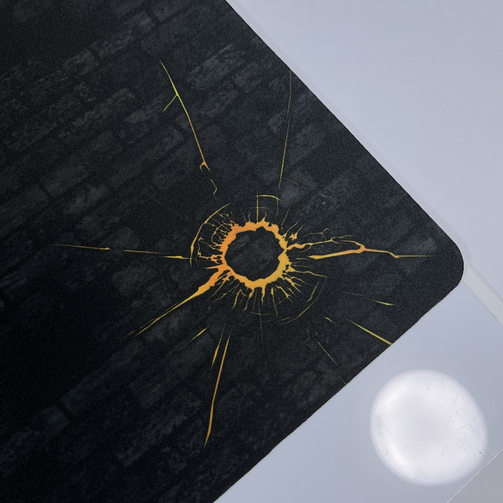 カードゲーム 布ラバー製プレイマット オリジナル 黒黄 610x355mm