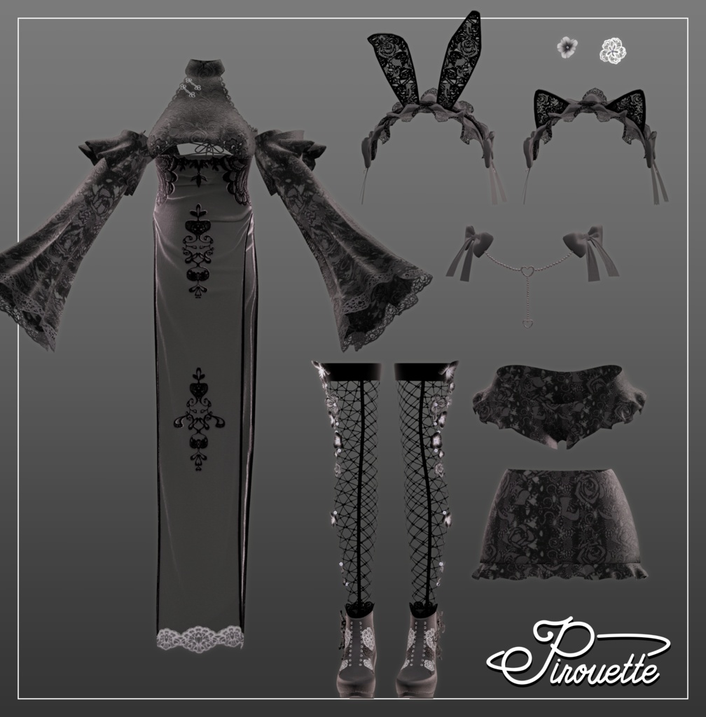 【9アバター対応】GothicChina【VRChat】