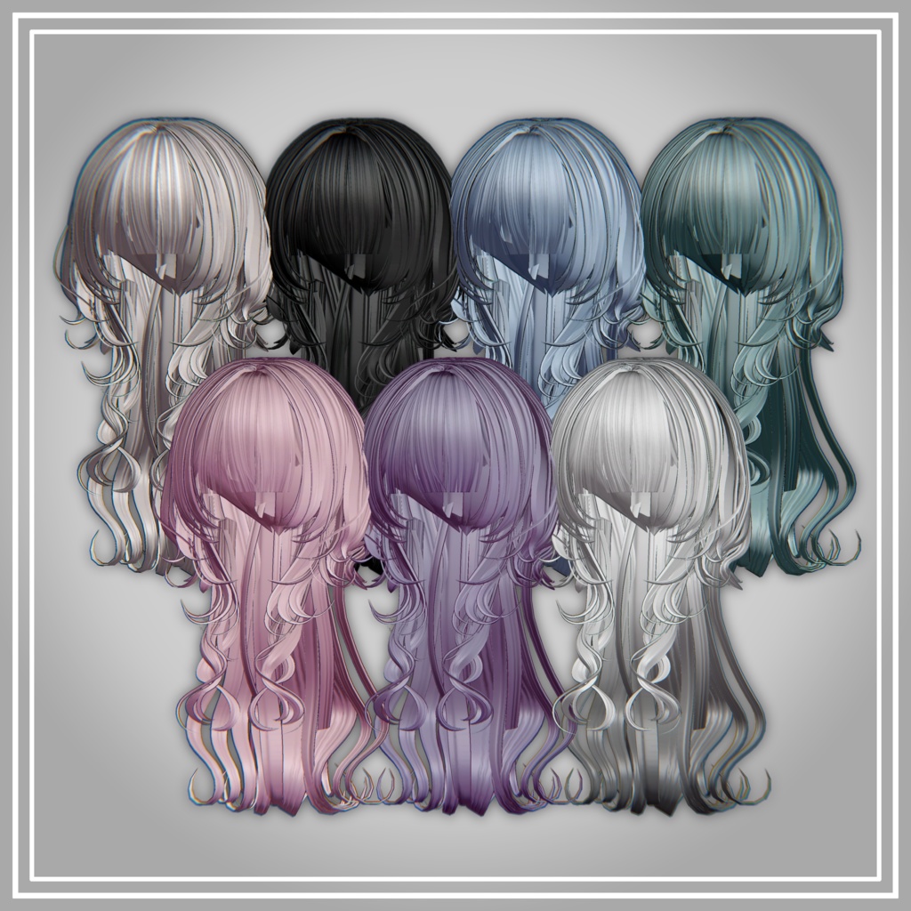 【9アバター対応】Jellyennuihair long+bob【VRChat】