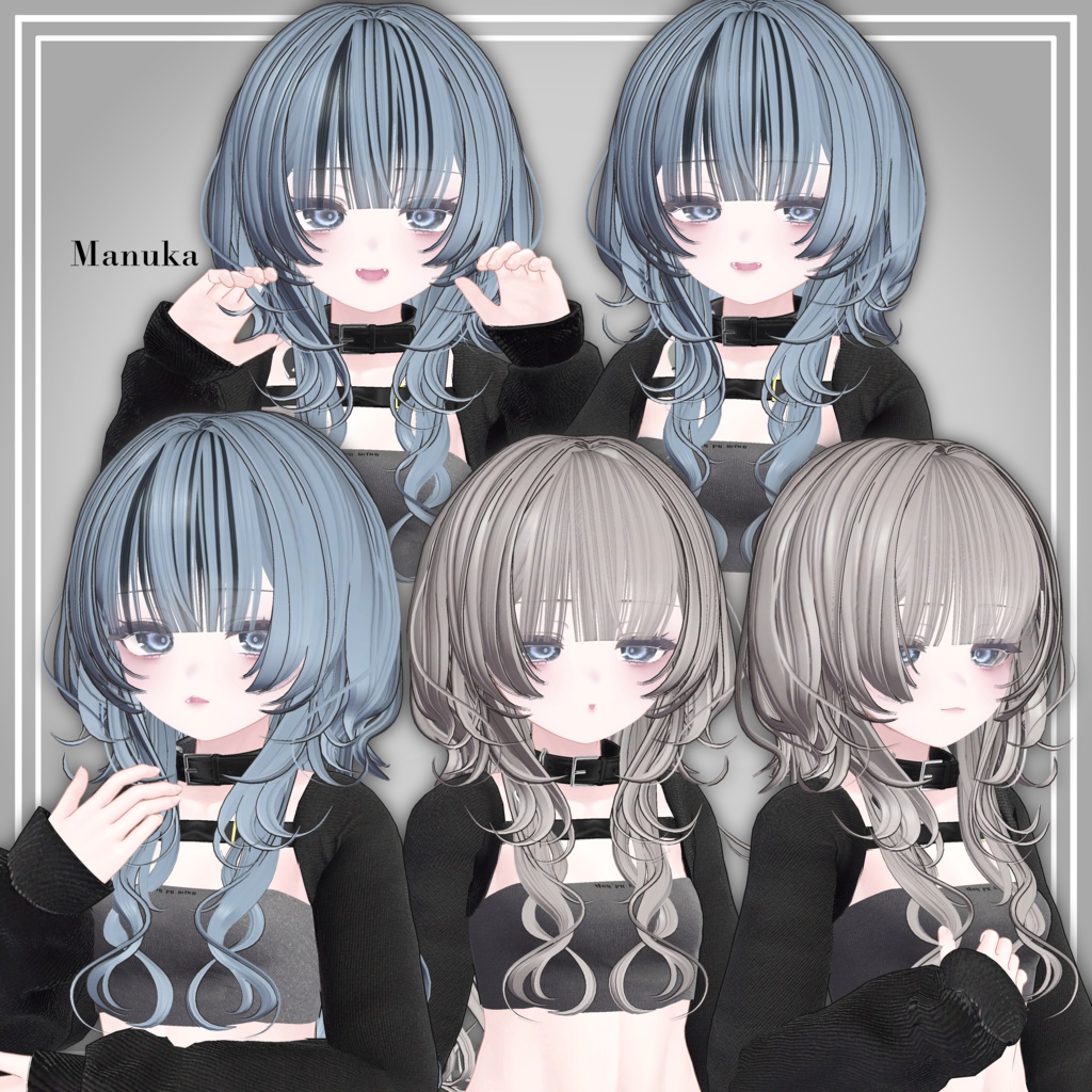 【9アバター対応】Jellyennuihair long+bob【VRChat】