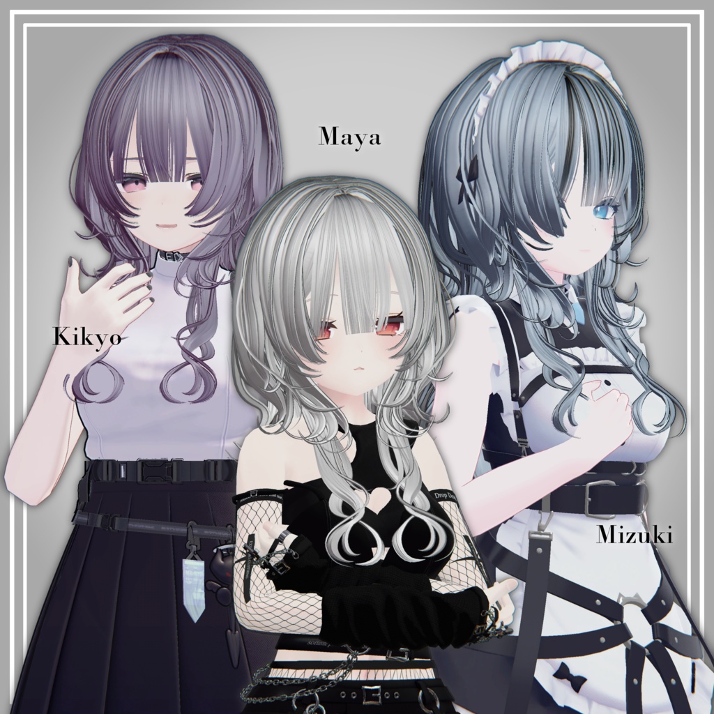 【9アバター対応】Jellyennuihair long+bob【VRChat】