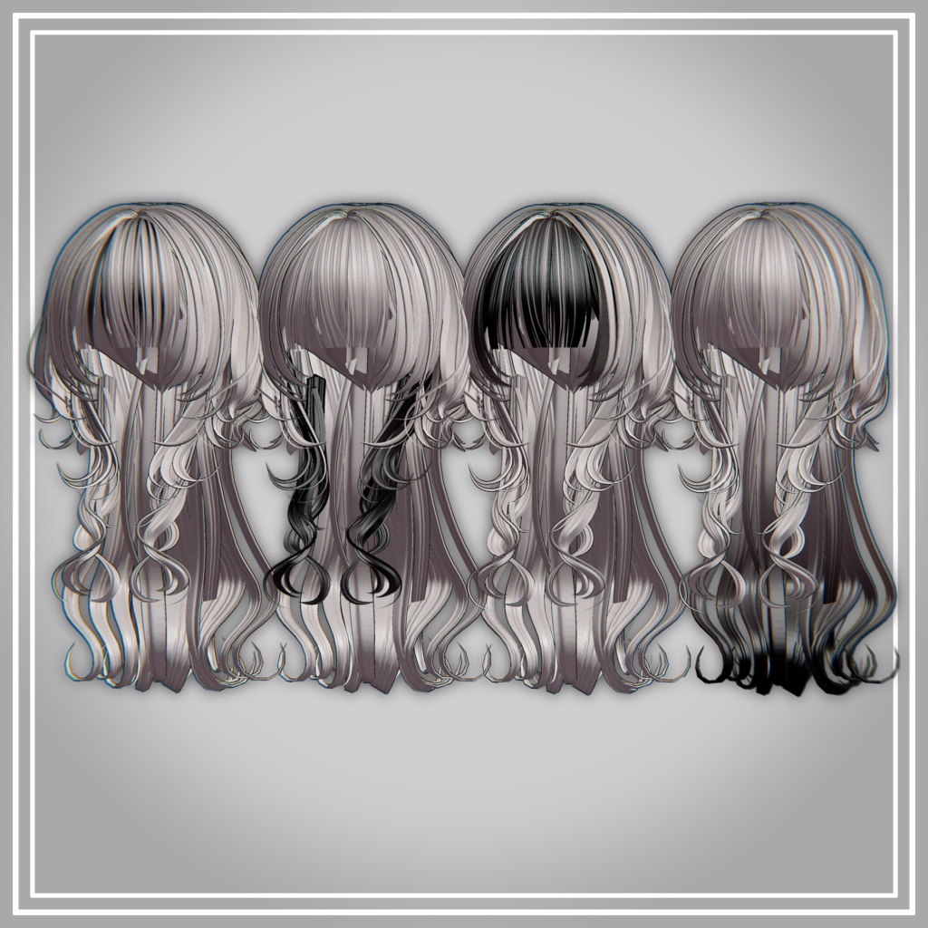 【9アバター対応】Jellyennuihair long+bob【VRChat】