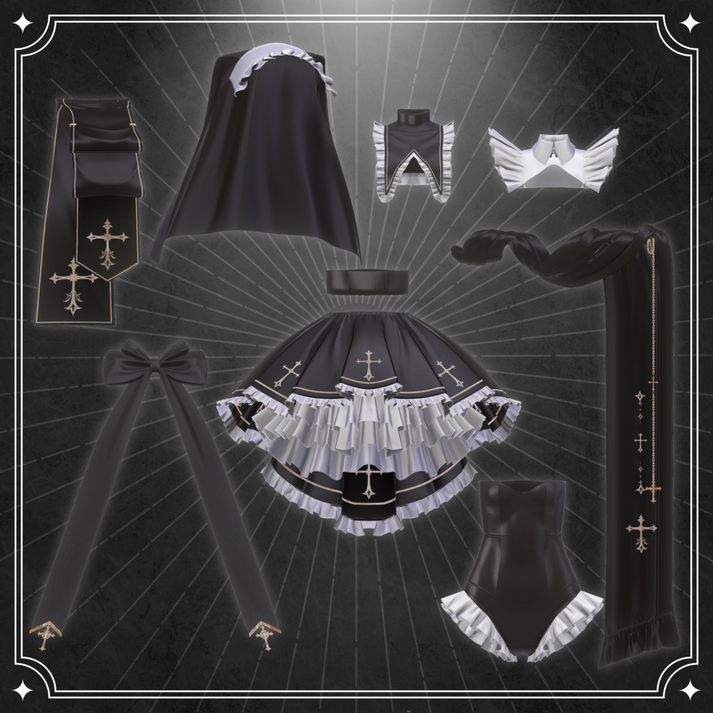 【6アバター対応】シスターメイド【VRChat】