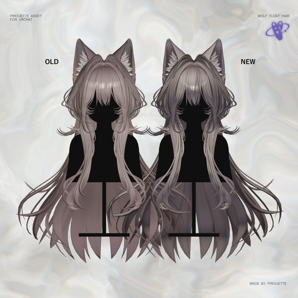 07/31Update sale!【23アバター対応】Wolf Float Hair【VRChat】