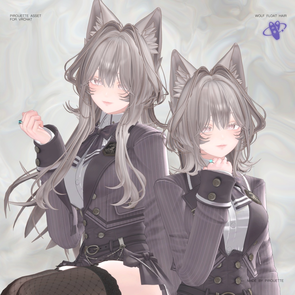 07/31Update sale!【23アバター対応】Wolf Float Hair【VRChat】