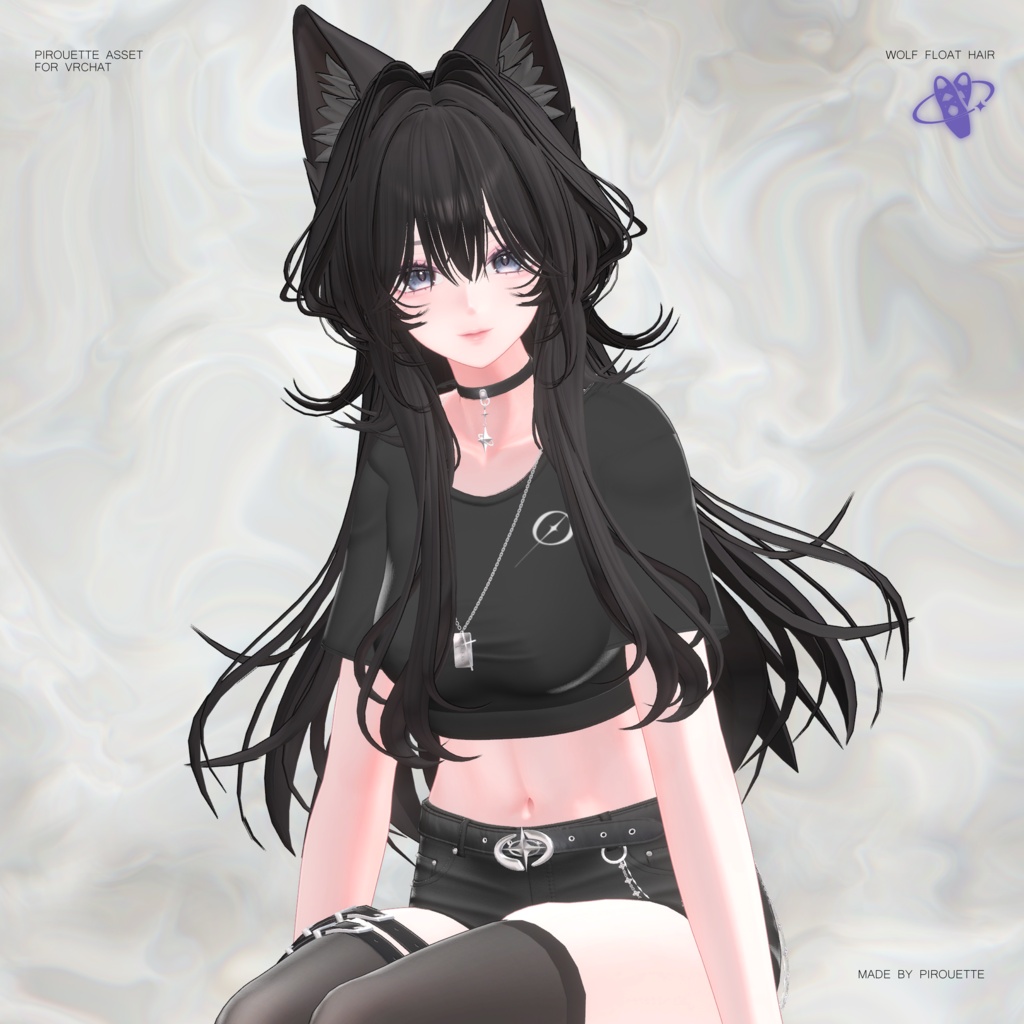 07/31Update sale!【23アバター対応】Wolf Float Hair【VRChat】