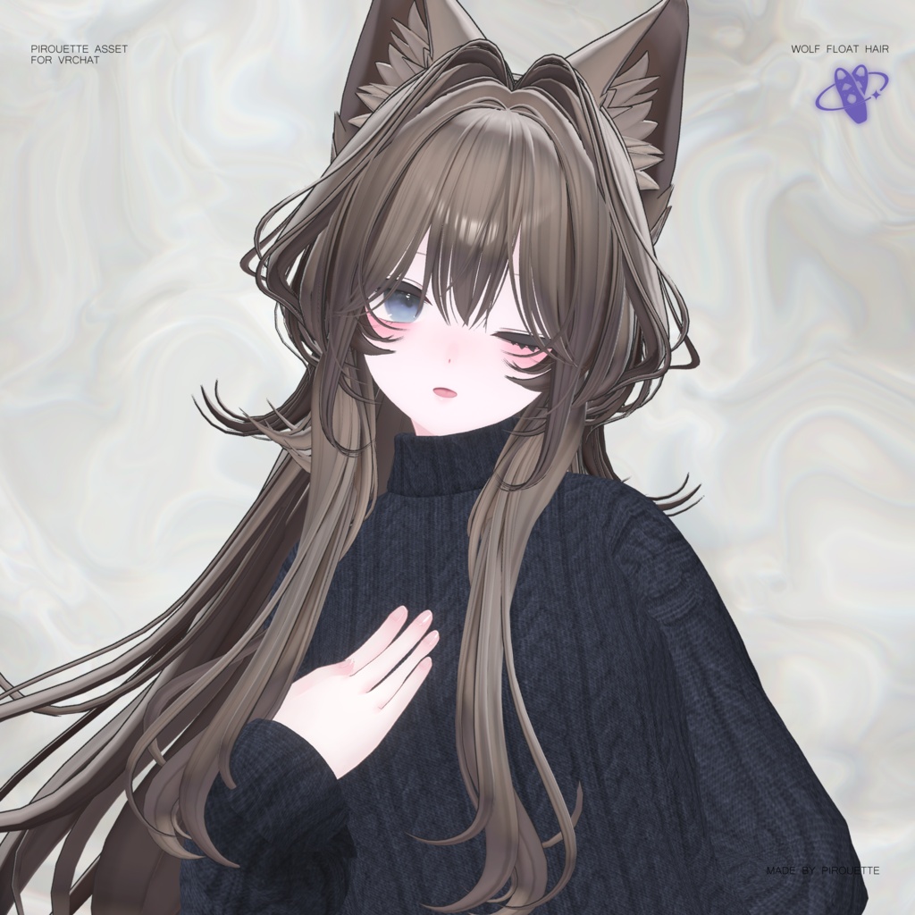 07/31Update sale!【23アバター対応】Wolf Float Hair【VRChat】