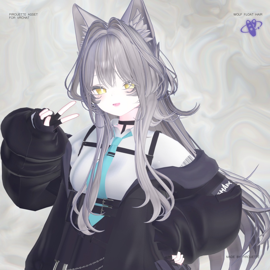 07/31Update sale!【23アバター対応】Wolf Float Hair【VRChat】