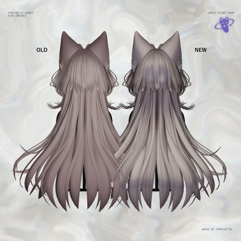 07/31Update sale!【23アバター対応】Wolf Float Hair【VRChat】