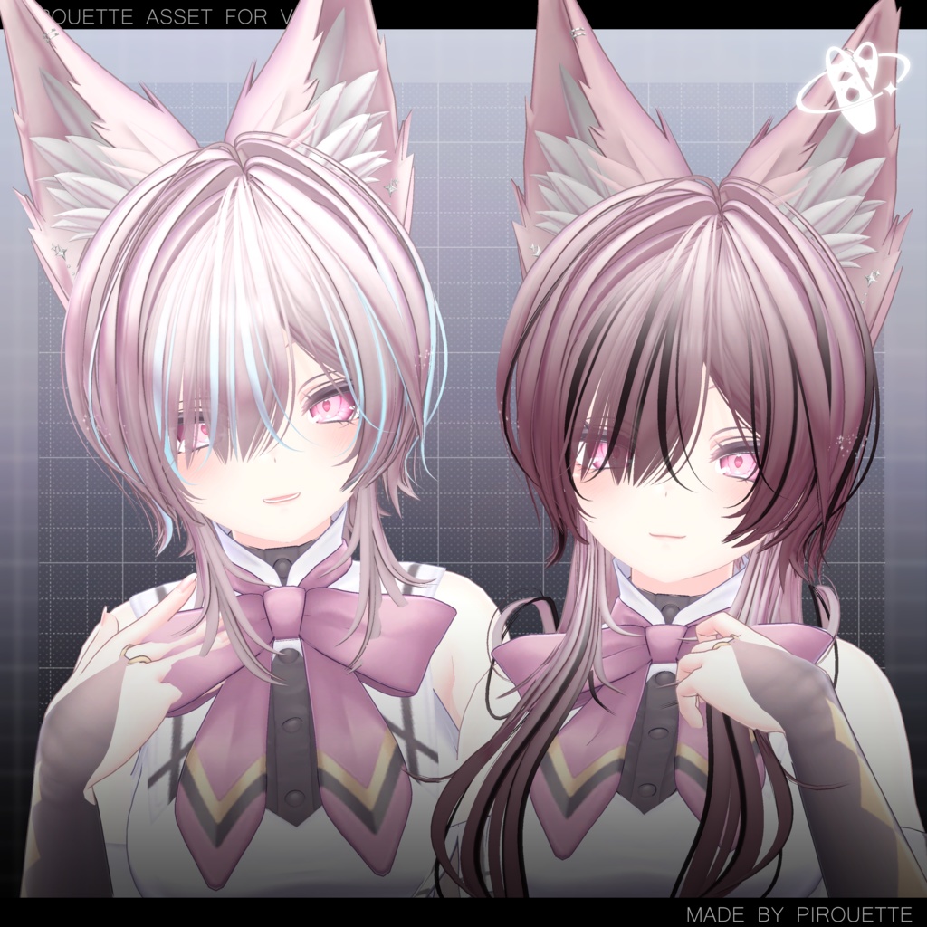 【22アバター対応】Line Wolf Hair【VRChat】