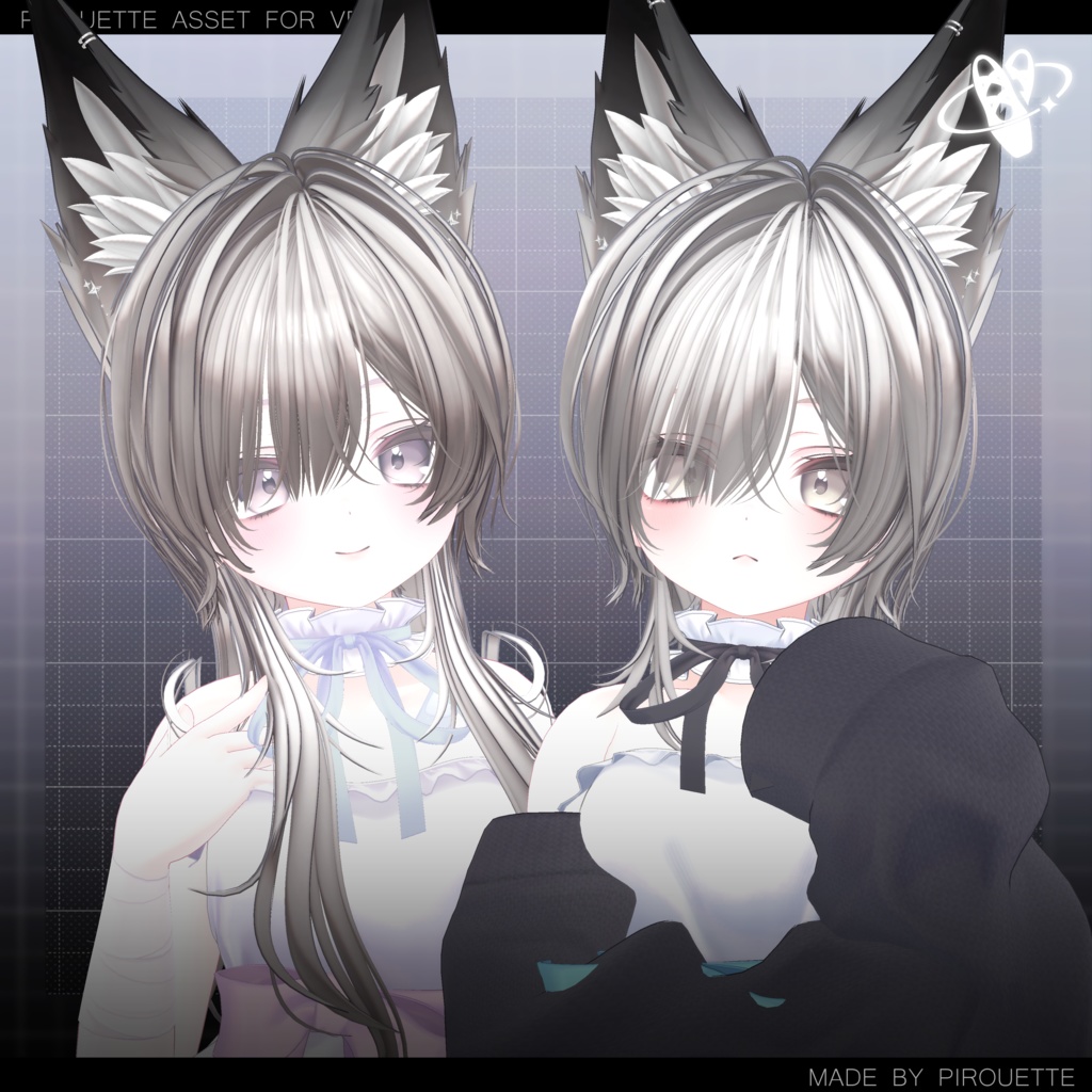【22アバター対応】Line Wolf Hair【VRChat】