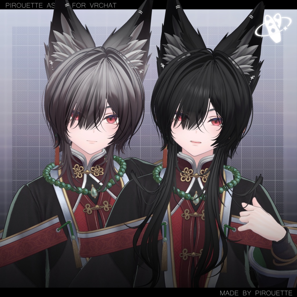 【22アバター対応】Line Wolf Hair【VRChat】