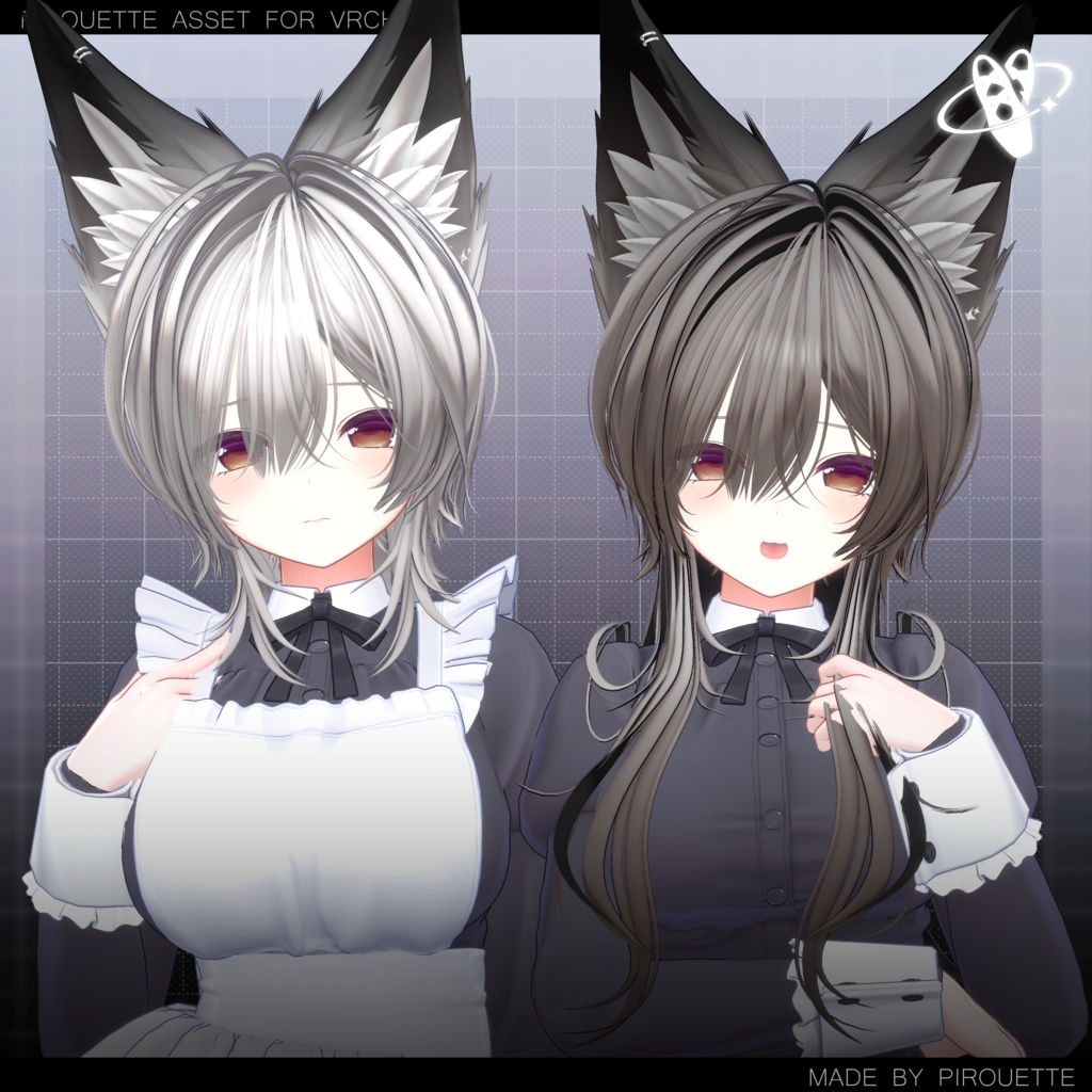 【22アバター対応】Line Wolf Hair【VRChat】