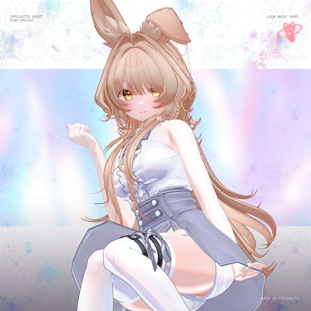 【24アバター対応】Luna Wolf Hair【VRChat】