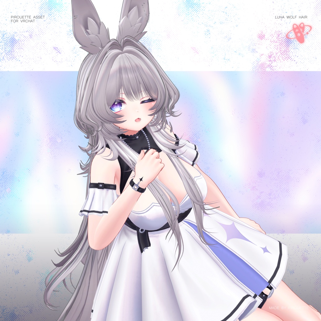 【24アバター対応】Luna Wolf Hair【VRChat】