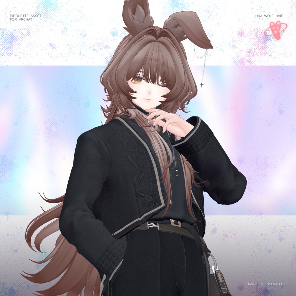 【24アバター対応】Luna Wolf Hair【VRChat】