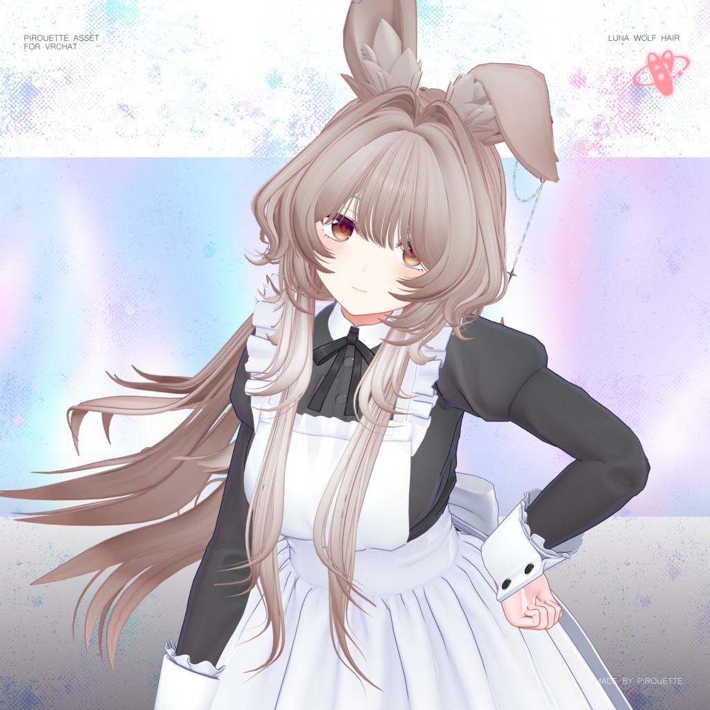 【24アバター対応】Luna Wolf Hair【VRChat】