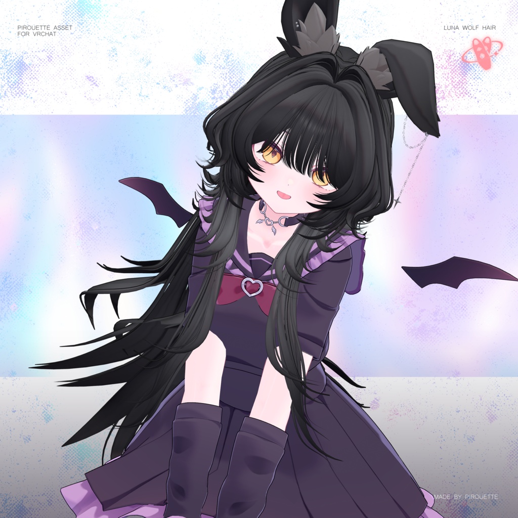 【24アバター対応】Luna Wolf Hair【VRChat】