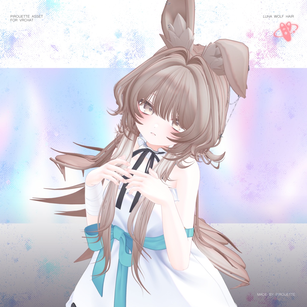 【24アバター対応】Luna Wolf Hair【VRChat】