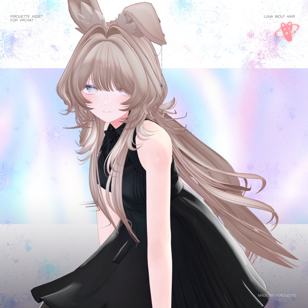 【24アバター対応】Luna Wolf Hair【VRChat】