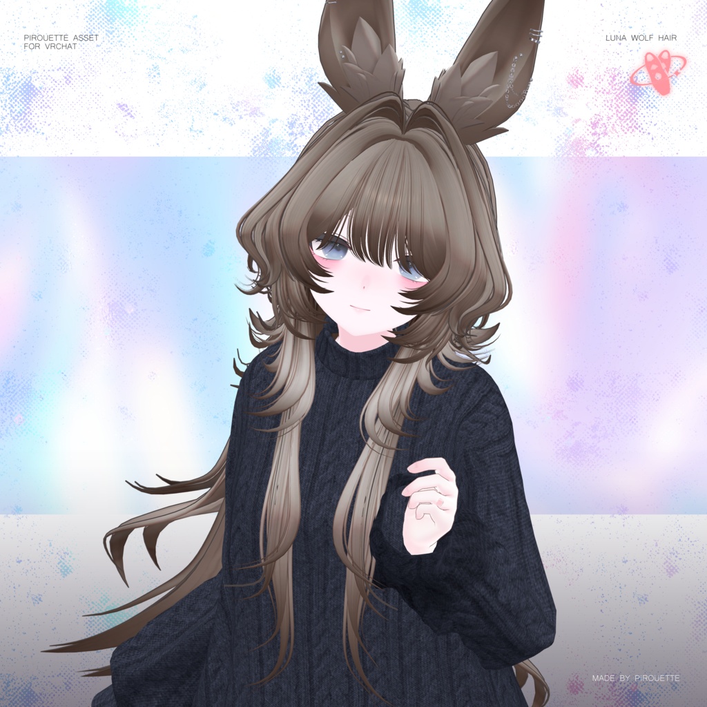 【24アバター対応】Luna Wolf Hair【VRChat】