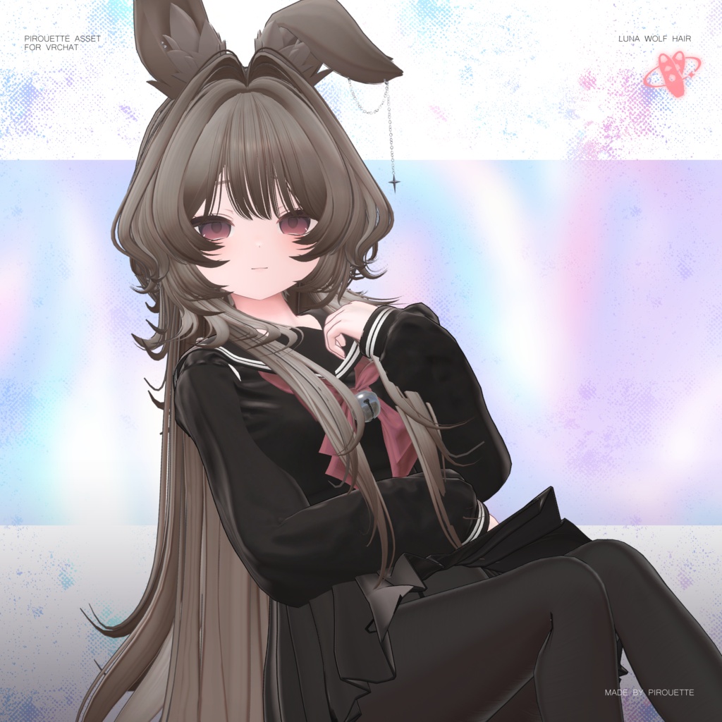 【25アバター対応】Luna Wolf Hair【VRChat】