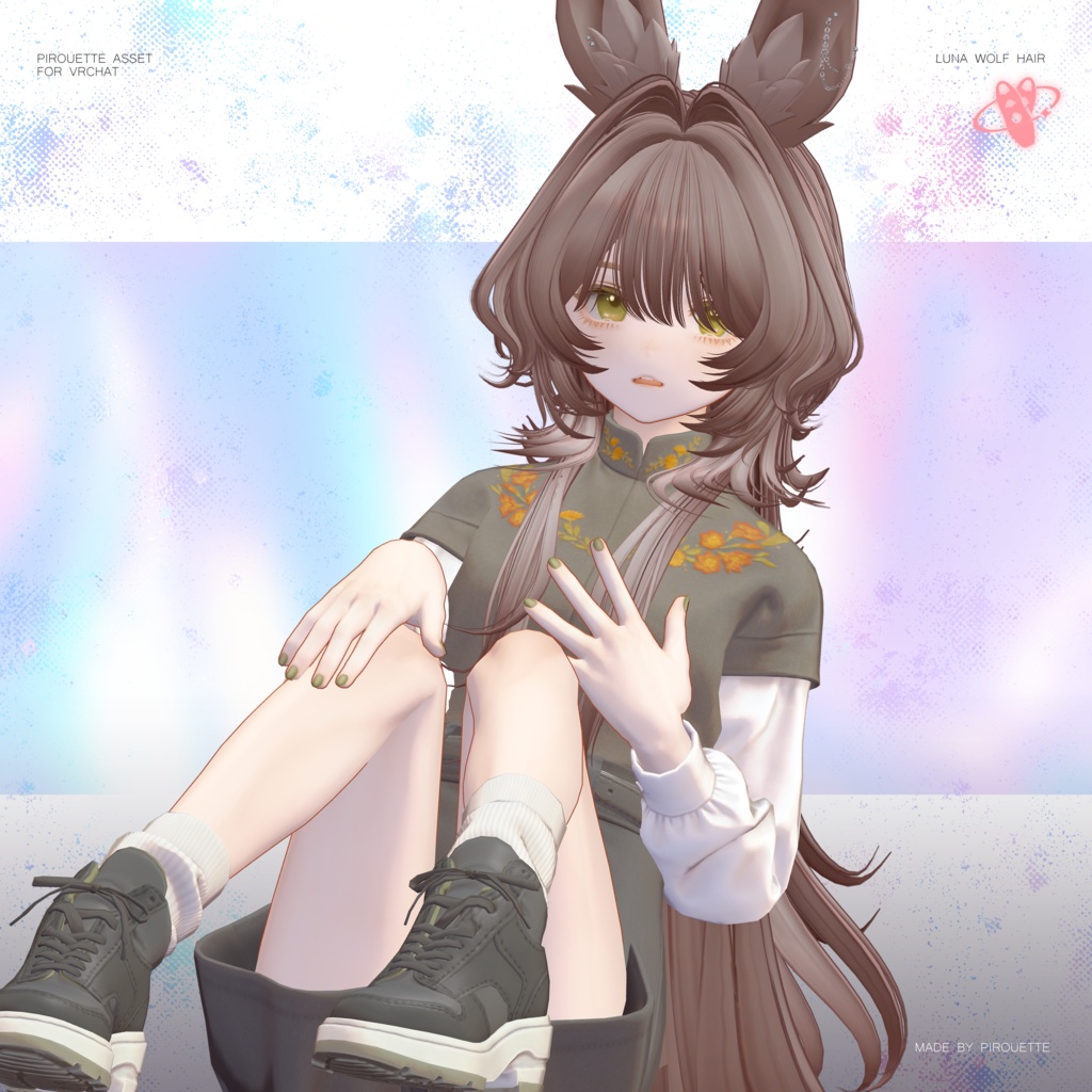 【24アバター対応】Luna Wolf Hair【VRChat】