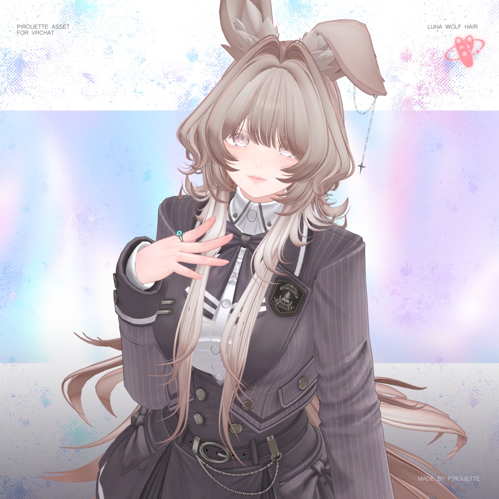【24アバター対応】Luna Wolf Hair【VRChat】
