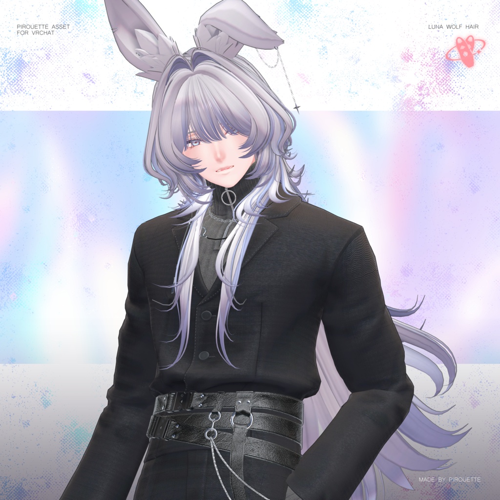 【24アバター対応】Luna Wolf Hair【VRChat】