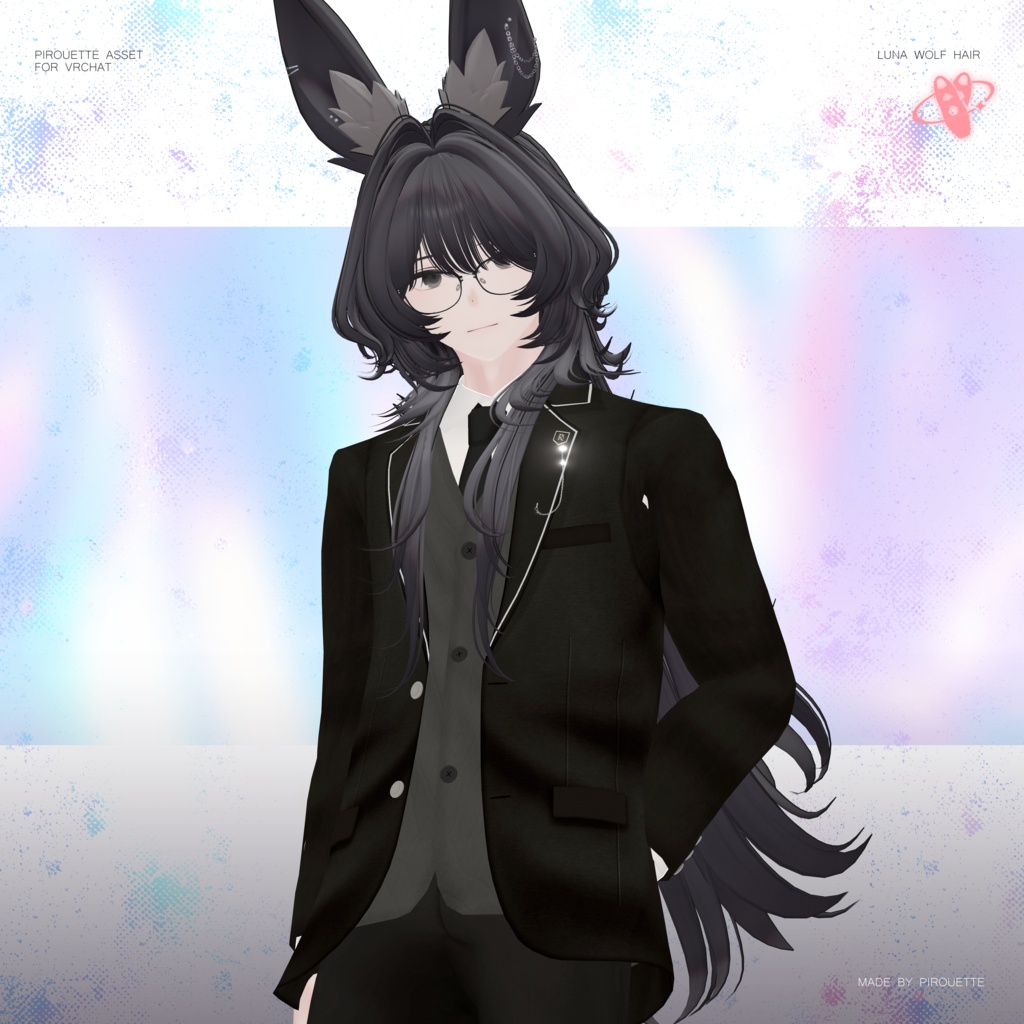 【24アバター対応】Luna Wolf Hair【VRChat】