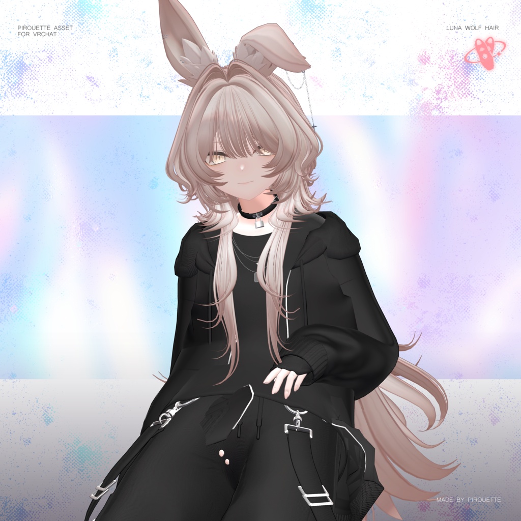 【24アバター対応】Luna Wolf Hair【VRChat】