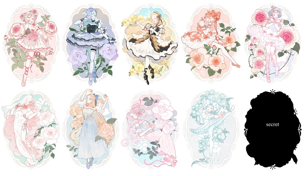 ダイカットシール「薔薇娘」