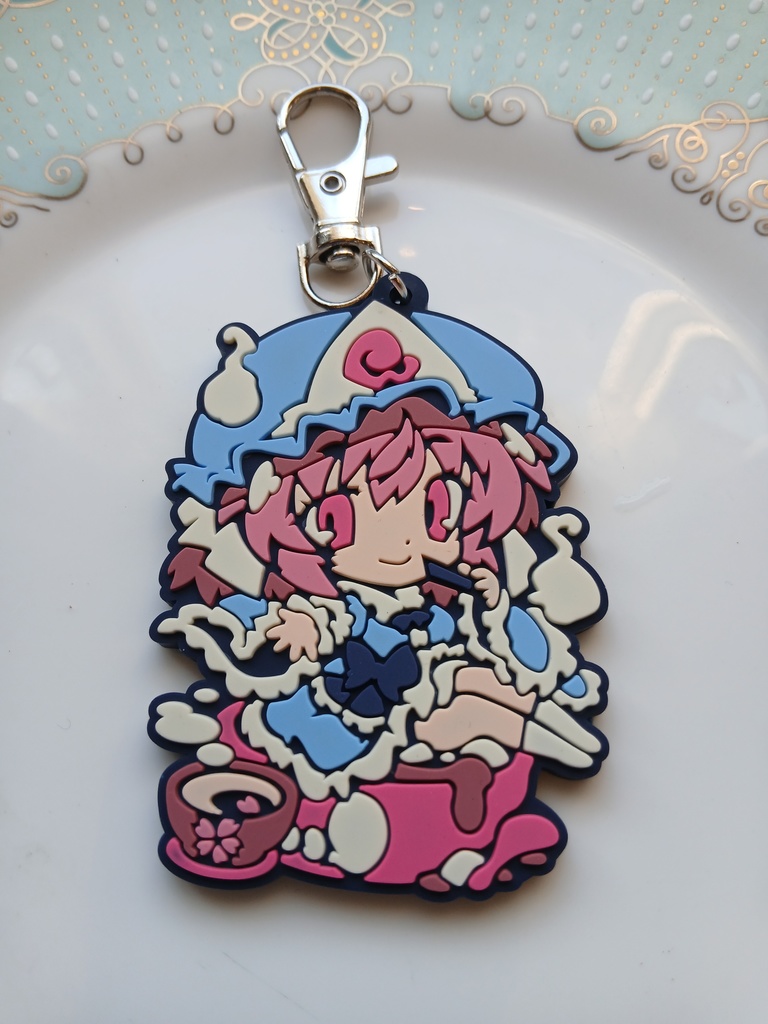 コミックマーケット107新作 ラバーキーホルダー幽々子、妖夢、早苗