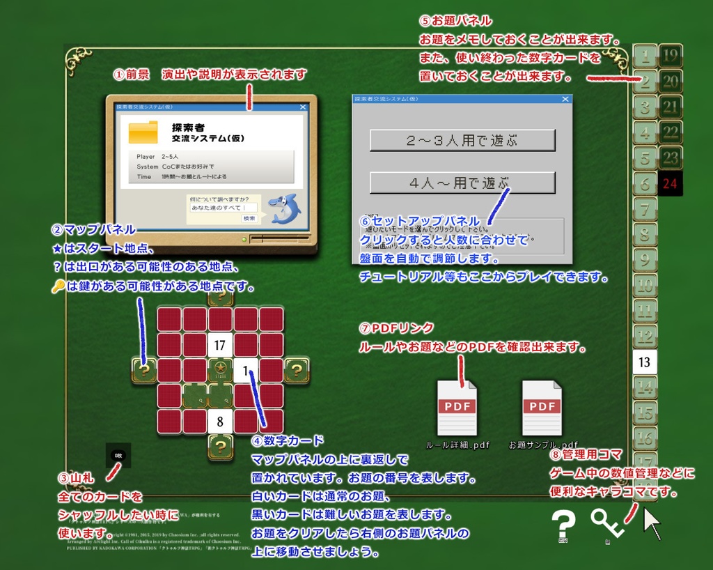 【Ver2.0】【CoC/無料】探索者交流システム(仮)