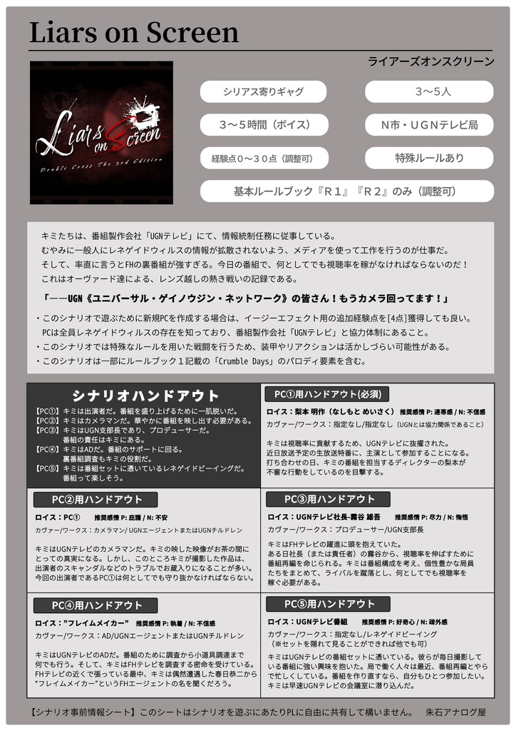 【無料】DX3rd「Liars on Screen」